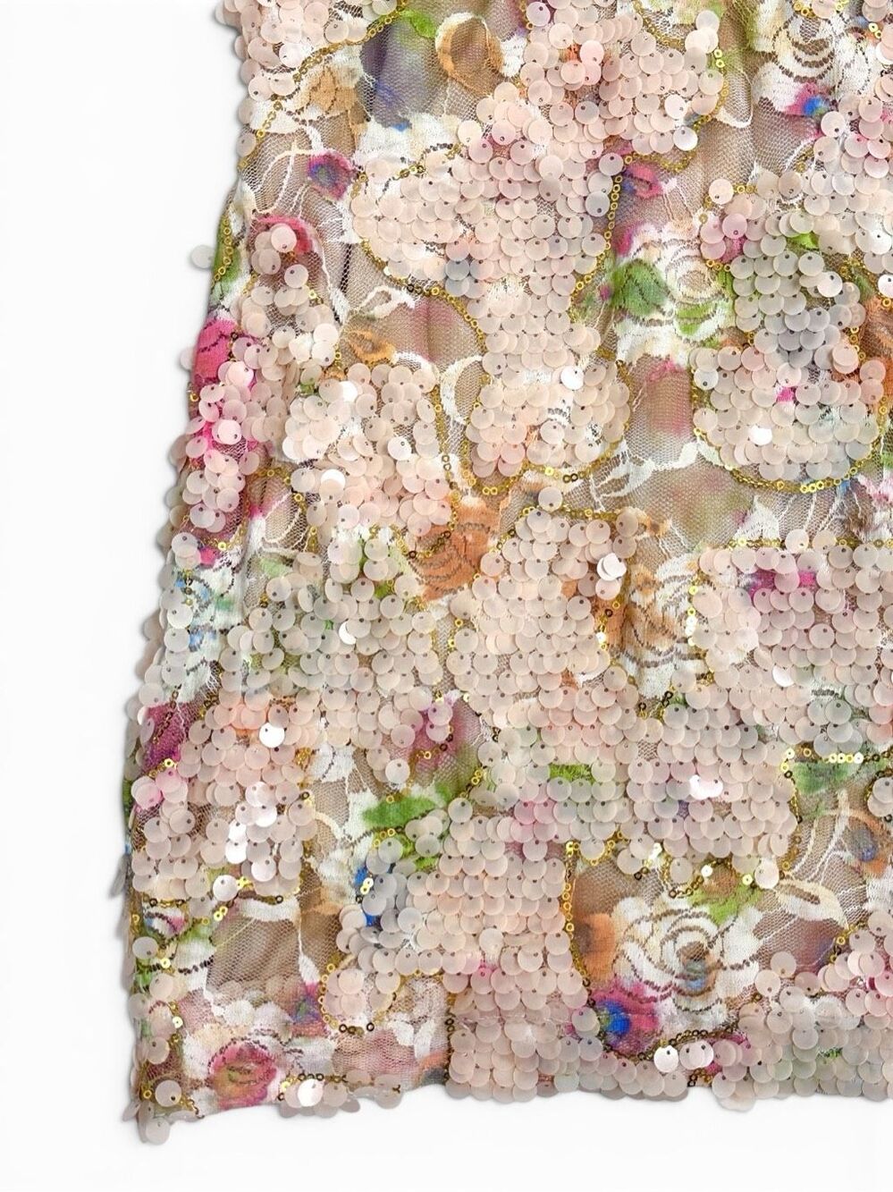Bella Barnett Floral Sequin Bodycon Mini Dress XS Blush Cocktail Party Date HoCo - Picture 15 of 16